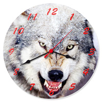 Horloge en verre Loup 30 cm