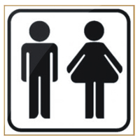 Plaque  toilette homme + femme